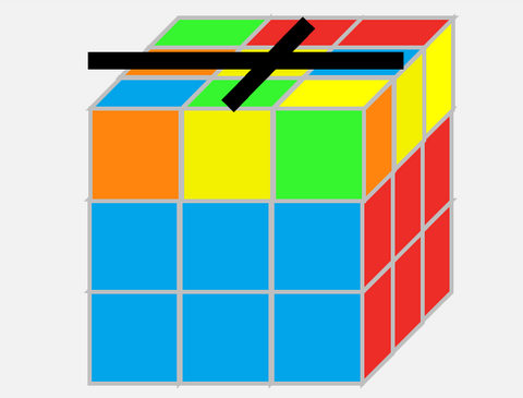 Rubik's cube croix jaune